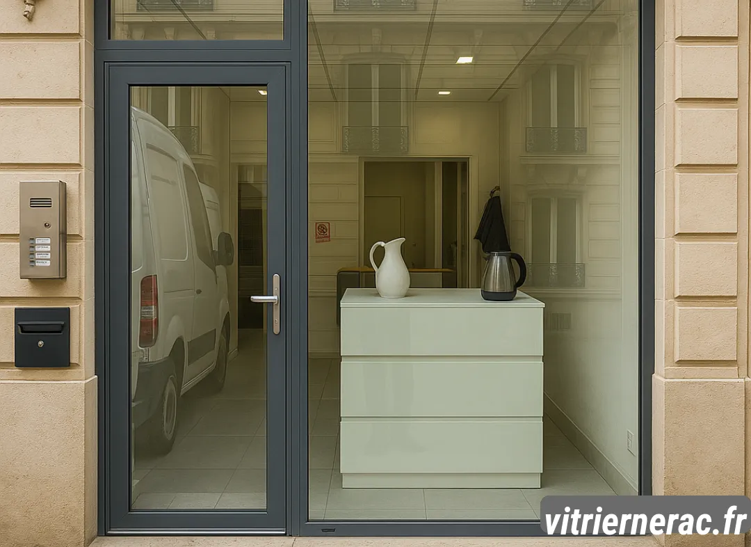 Façade vitrine de magasin en aluminium sur mesure à Nérac